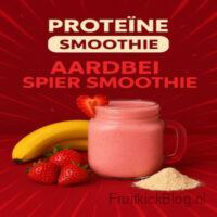 Aardbei Spier Smoothie 9 Proteïne smoothie Aardbei Spier met aardbei, banaan en plantaardige eiwitten