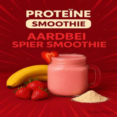 Aardbei Spier Smoothie 10 Proteïne smoothie Aardbei Spier met aardbei, banaan en plantaardige eiwitten