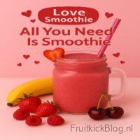 All You Need Is Smoothie 1 All You Need Is Smoothie met een leuke glas met fruit er om heen