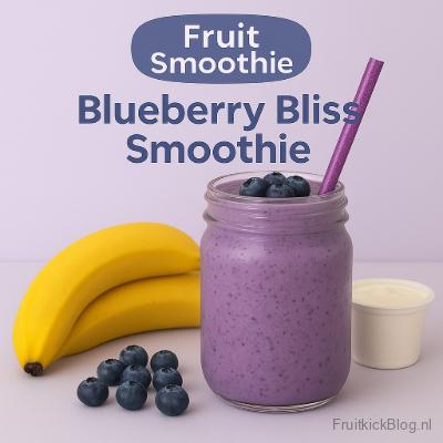 Bleuberry smoothie met banaan en blauwe bessen in een glas