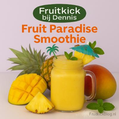 Fruit Paradise Smoothie 1 Fruit paradise smoothie met veel tropisch fruit in een glas