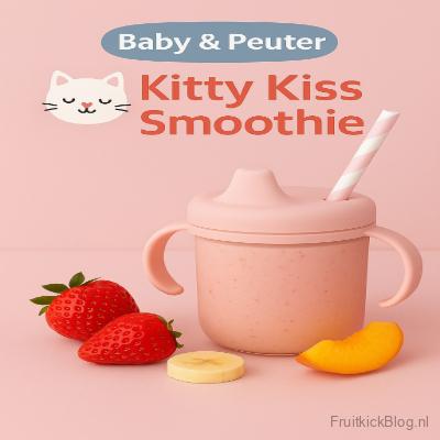 Kitty kiss Smoothie 3 Zachte Kitty Kiss Smoothie van aardbei en rood fruit, ideaal voor baby’s en jonge kinderen.