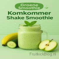 Komkommer Shake Smoothie 1 Verfrissende Komkommer Shake Smoothie met komkommer, appel en een vleugje citroen