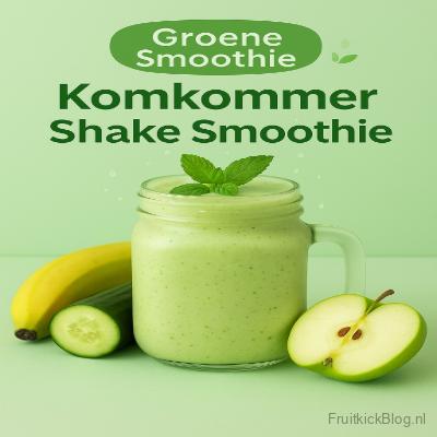 Komkommer Shake Smoothie 2 Verfrissende Komkommer Shake Smoothie met komkommer, appel en een vleugje citroen