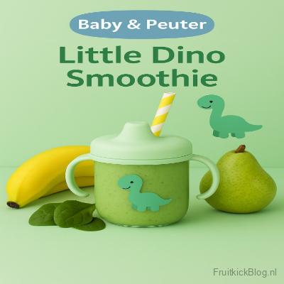 Little Dino Smoothie 2 Groene Little Dino Smoothie met kiwi en spinazie, een gezonde keuze voor peuters
