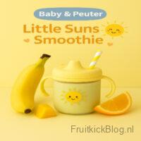 Little Sunshine Smoothie 4 Frisse Little Sunshine Smoothie met banaan en zonnig geel fruit zoals mango of perzik, geschikt voor peuters