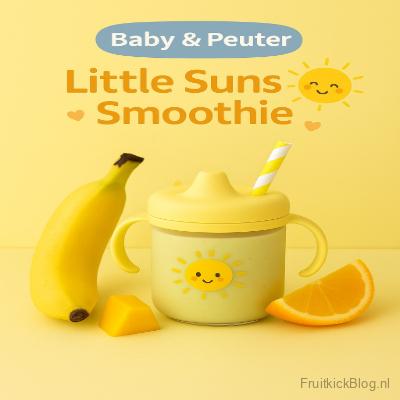 Little Sunshine Smoothie 4 Frisse Little Sunshine Smoothie met banaan en zonnig geel fruit zoals mango of perzik, geschikt voor peuters