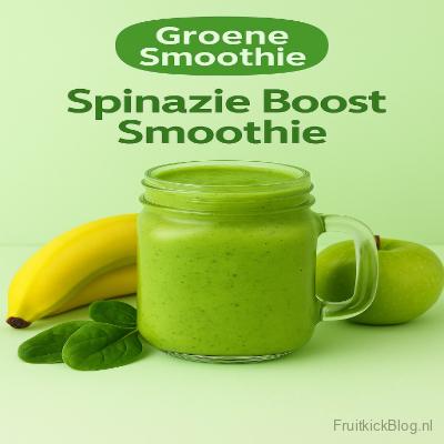 Spinazie Boost Smoothie 3 Energieke Spinazie Boost Smoothie met spinazie, banaan en appel, vol vitamines