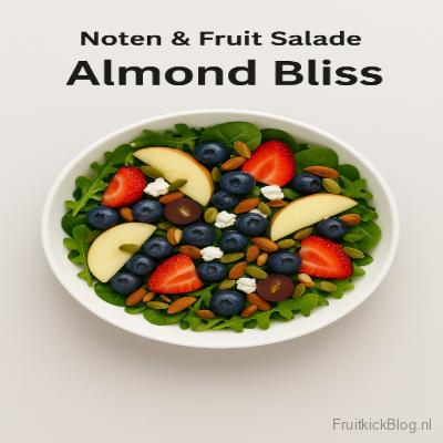 Almond Bliss - Noten & Zaden Salade 3 Almond Bliss salade met amandelen en tropisch fruit – voedzame noten en zaden salade.