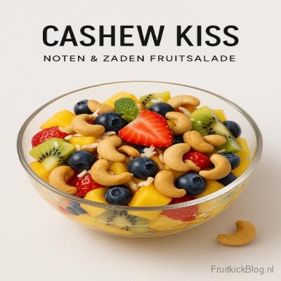 Cashew Kiss Fruitsalade 4 Verse fruitsalade met mango, blauwe bessen en cashewnoten – gezond en voedzaam recept