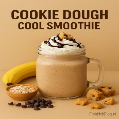Cookie Dough Cool Smoothie 4 Cookie Dough Cool Smoothie – dessert smoothie met koekjesdeeg smaak en fruitige twist.