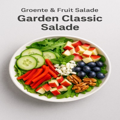 Garden Classic salade met verse groenten en fruit – klassieke groente fruitsalade.