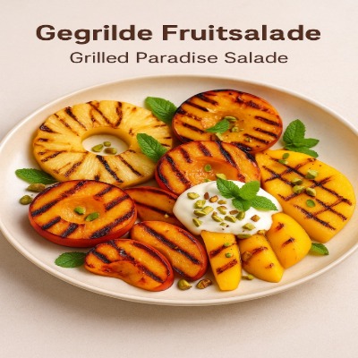 Grilled Paradise salade met gegrild fruit – warme en gezonde fruitsalade