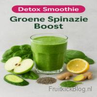 Groene Spinazie Boost - Fruitkickblog 1 Groene Spinazie Boost smoothie – gezonde groene smoothie met spinazie en fruit.