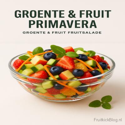 FruitkickBlog.nl :Groente & Fruit Primavera fruitsalade met kleurrijke mix – gezonde groente en fruit salade
