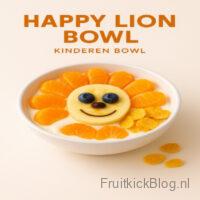 Happy Lion Bowl - Kinder Fruitbowl 1 Kinder Happy Lion Bowl met vers fruit en romige basis โ vrolijke kids bowl