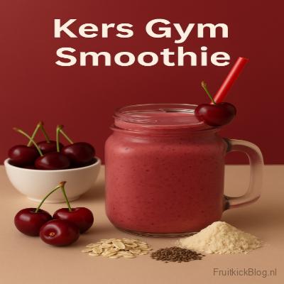 Kers Gym Smoothie 4 Kers Gym Smoothie – gezonde proteïne smoothie met kersen en yoghurt, ideaal voor sporters