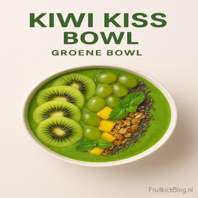 Kiwi Kiss Bowl - Groene Bowl 9 Kiwi Kiss Bowl met frisse kiwi en fruit – gezonde groene smoothie bowl.