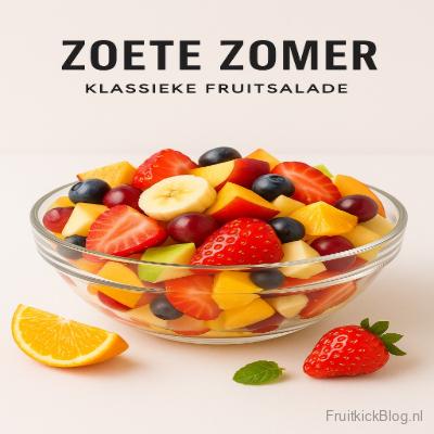 Zoete Zomer - Klassieke Fruitsalade 7 Zoete Zomer fruitsalade met vers seizoensfruit – gezonde klassieke salade