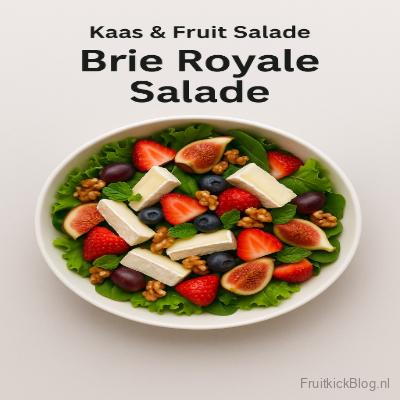 Brie Royale Kaas & Fruit Salade 2 Brie Royale salade met brie en kleurrijk fruit – royale kaas & fruit salade.