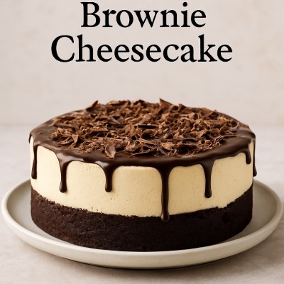 Brownie Cheesecake - Taarten & Cakes 5 Brownie Cheesecake – rijke chocoladebrownie gecombineerd met romige cheesecake, perfecte bakkerijklassieker