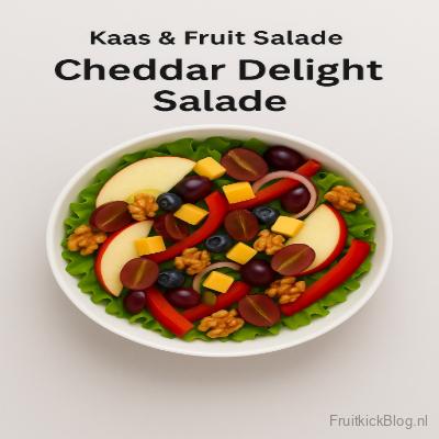 Cheddar Delight Salade 3 Cheddar Delight salade met cheddar en fruit – gezonde en hartige kaas & fruit salade