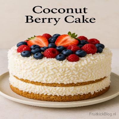 Coconut Berry Cake - Taarten & Cakes 4 Coconut Berry Cake – luchtige cake met kokos en bessen, heerlijke zomerse bakkerijspecialiteit.