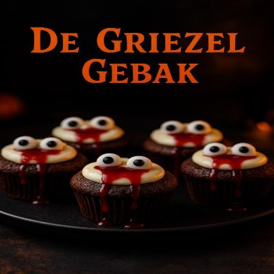De Griezel Gebak - Halloween Dessert 10 Luchtige chocoladecakejes met een romige topping, bloedrode saus en eetbare oogjes. Een griezelig lekkere traktatie voor Halloween die er eng uitziet, maar verrukkelijk smaakt!
