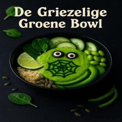 De Griezelige Groene Bowl - Halloween Bowl 8 De Griezelige Groene Bowl – gezonde groene bowl met een spooky Halloween uitstraling.