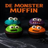 De Monster Muffin - Halloween 8 De Monster Muffin – vrolijke muffin met monsterdecoratie voor een griezelig Halloween feest.