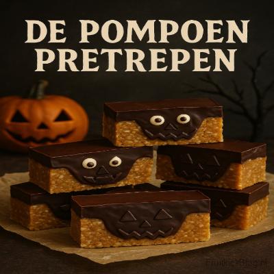 De Pompoen Pretrepen - Halloween Snack 4 De Pompoen Pretrepen – heerlijke pompoenrepen met herfstkruiden, perfecte Halloween snack.