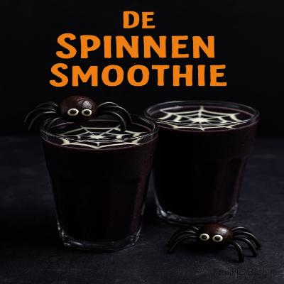 De Spinnen Smoothie - Halloween 9 De Spinnen Smoothie – griezelige Halloween smoothie met donkere bessen en yoghurt.