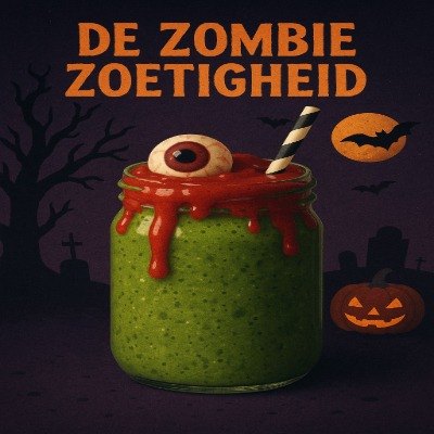 De Zombie Zoetigheid - Halloween Smoothie 5 De Zombie Zoetigheid – romige groene smoothie met zoete twist, een echte Halloweentraktatie.