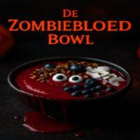 De Zombie Bloed Bowl - Halloween Fruit Bowl 4 Een huiveringwekkend lekkere bowl met rode smoothie, donkere toppings en een druppeltje ‘bloed’. Ziet eruit als iets uit een zombie-laboratorium, maar smaakt heerlijk fruitig!