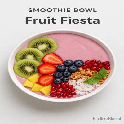 Fruit Fiesta Smoothie Bowl 2 Fruit Fiesta Bowl met kleurrijke fruitmix – feestelijke en gezonde smoothie bowl.
