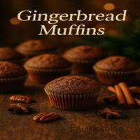 Gingerbread Muffins - Fruitkick Bakkerij 2 Smeuïge, kruidige muffins met gember, kaneel en stroop — de ultieme smaak van de winter, perfect bij een kop warme chocolademelk of thee.