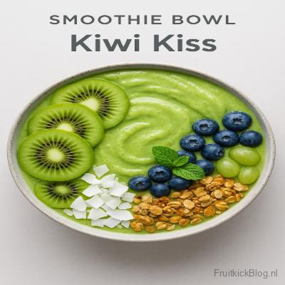 Kiwi Kiss Smoothie Bowl 3 Kiwi Kiss Bowl met kiwi en fruit – gezonde en verfrissende smoothie bowl.