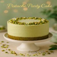 Pistache Party Cake - Feest Baksels 6 Pistache Party Cake – feestelijke cake met romige pistache en een knapperige bite, perfect voor elke gelegenheid