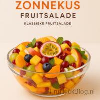 Zonnekus - Klassieke Fruitsalade 1 Zonnekus salade met zomers fruit – lichte en gezonde klassieke fruitsalade