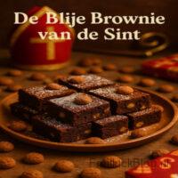 De Blije Brownie van de Sint - Sinterklaas Dessert 6 Een smeuïge, rijke brownie met stukjes kruidnoot, karamel en een vleugje speculaaskruiden — het favoriete dessert van de Sint (en van iedereen die van chocolade houdt)!