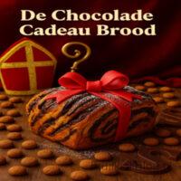 De Chocolade Cadeau Brood - Sinterklaas Dessert 1 Een feestelijk, zacht brood gevuld met chocolade, kaneel en kruidnoten. Het brood wordt opgerold en gevormd als een cadeautje – perfect voor pakjesavond!