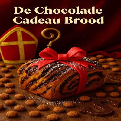 De Chocolade Cadeau Brood - Sinterklaas Dessert 9 Een feestelijk, zacht brood gevuld met chocolade, kaneel en kruidnoten. Het brood wordt opgerold en gevormd als een cadeautje – perfect voor pakjesavond!