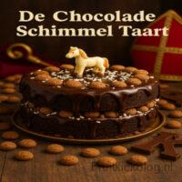 De Chocolade Schimmel Taart - Sinterklaas Dessert 2 Een rijke, romige chocoladecake geïnspireerd op het beroemde paard van de Sint. Vol pure chocolade, kruidnoten en een vleugje kaneel – feestelijk, luxe en onweerstaanbaar.