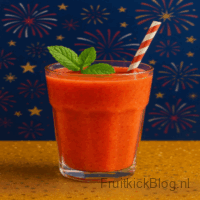 Een frisse, energieke smoothie met sinaasappel, mango, framboos en gember. Ideaal voor Oud & Nieuw als gezonde start tussen alle hapjes door.