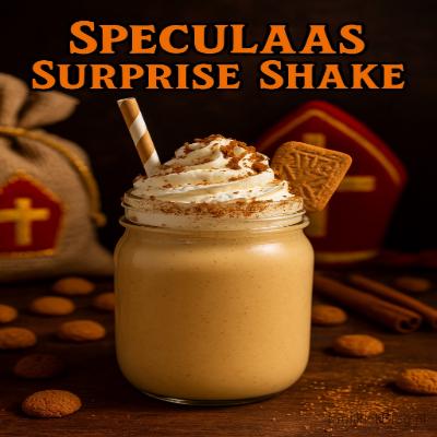 Speculaas Surprise Shake - Sinterklaas Smoothie 5 Een romige, kruidige shake met de smaak van vers gebakken speculaas en een vleugje karamel — een verrassend lekkere traktatie voor tijdens het heerlijk avondje!