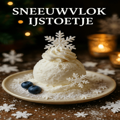 Sneeuwvlok IJs toetje - Kerst Dessert
