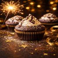 De Midnight Muffin – Oud & Nieuw Dessert 3 De Midnight Muffin is een luxe, donkere chocolademuffin met een zachte kern en een feestelijke uitstraling. Perfect als dessert rond middernacht tijdens Oud & Nieuw.
