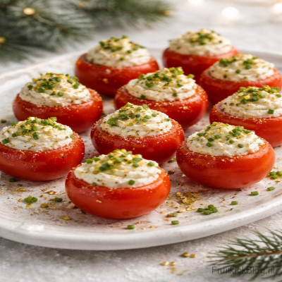 Gouden Gevulde Tomaatjes - Kerst hapjes