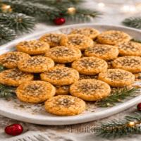 Jingle Kaasrondjes - Kerst hapjes 7 Jingle Kaasrondjes zijn knapperige, hartige kaasrondjes met een volle kaas smaak en een goudbruine afwerking. Perfect als feestelijk kerst hapje bij borrels en winteravonden.