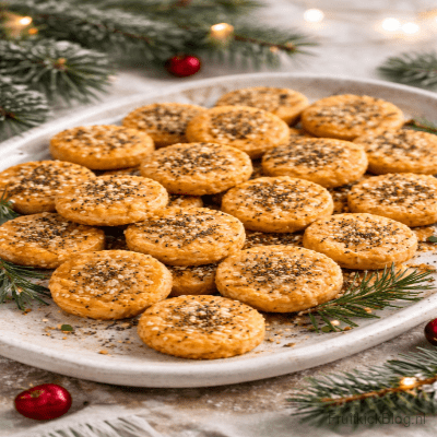 Jingle Kaasrondjes - Kerst hapjes 10 Jingle Kaasrondjes zijn knapperige, hartige kaasrondjes met een volle kaas smaak en een goudbruine afwerking. Perfect als feestelijk kerst hapje bij borrels en winteravonden.